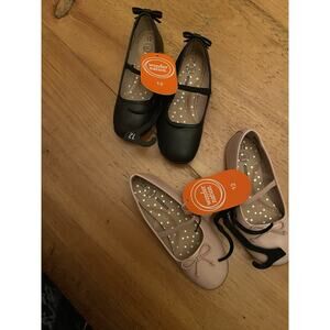 NWT Wonder Nation Toddler Size 12 Pink And Black 2 Pairs Dance Shoes